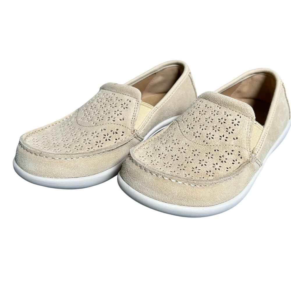 Revitalign Siesta Sunshine Slip On Suede Orthotic Comfort Shoes Tan 5 B New